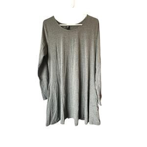 Lidly Gray Solid Pocket Swing Long Sleeve Tunic Top Women's Size Large-XL